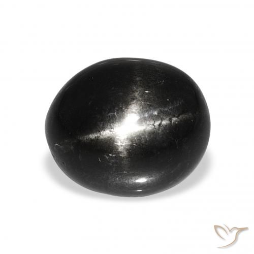 7.74ct Черный Звездчатый Диопсид, Овал, Непрозрачный