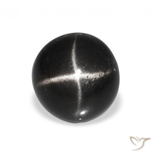 4.65ct Черный Звездчатый Диопсид, Круглый, Непрозрачный