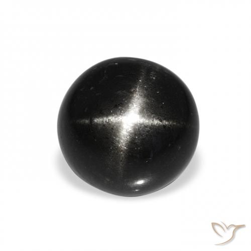 4.53ct Черный Звездчатый Диопсид, Круглый, Непрозрачный