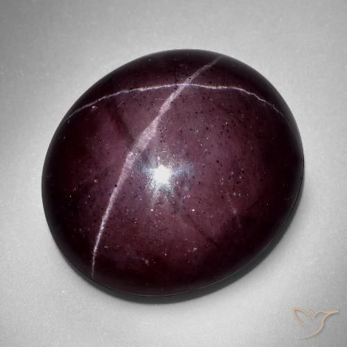 57.41ct Натуральный Темно-красный Звездчатый Гранат, Овал, Непрозрачный