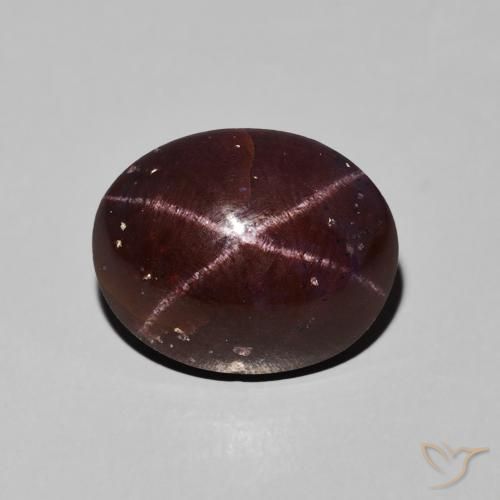 9.76ct Натуральный Темно-красный Звездчатый Гранат, Овал, Непрозрачный