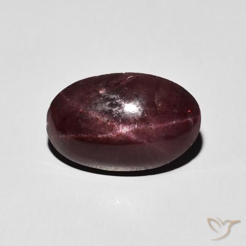 6.42ct Натуральный Темно-красный Звездчатый Гранат, Овал, Непрозрачный