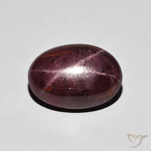 7.23ct Натуральный Темно-красный Звездчатый Гранат, Овал, Непрозрачный