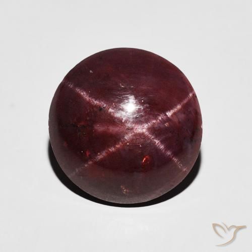 8.57ct Натуральный Темно-красный Звездчатый Гранат, Круглый, Непрозрачный