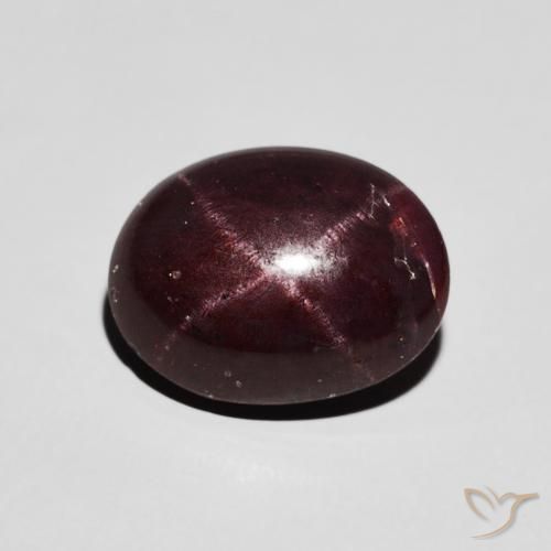 6.48ct Натуральный Темно-красный Звездчатый Гранат, Овал, Непрозрачный