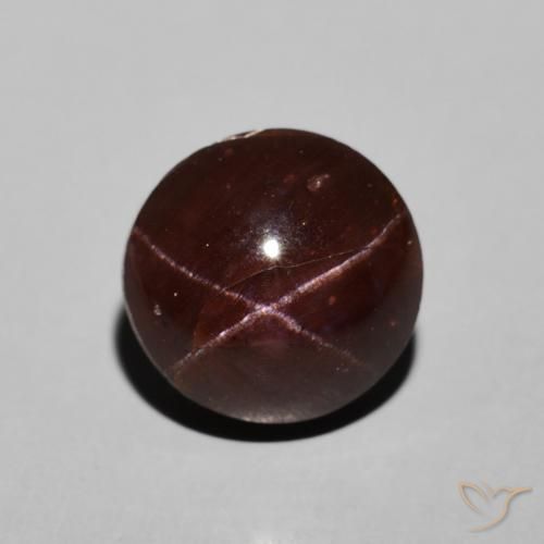 6.50ct Натуральный Темно-красный Звездчатый Гранат, Круглый, Непрозрачный