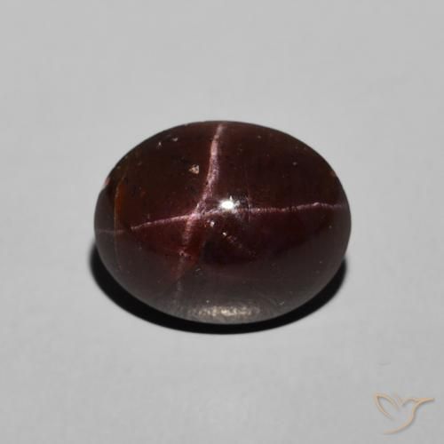 6.48ct Натуральный Темно-красный Звездчатый Гранат, Овал, Непрозрачный