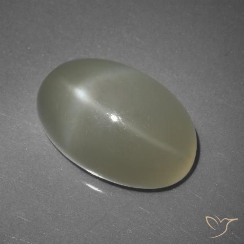 11.25 карата, натуральный Теплый белый Звездчатый Лунный Камень, Огранка Овал, Полупрозрачный