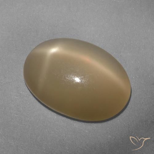 5.33ct Натуральный Средне-темно-оранжевый Звездчатый Лунный Камень, Овал, Полупрозрачный