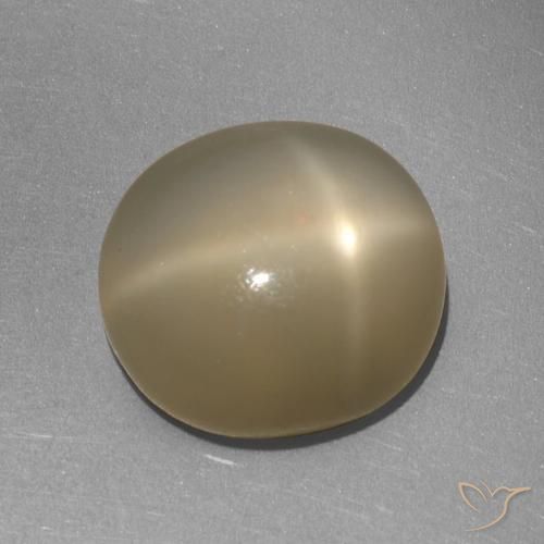 6.41ct Натуральный Коричневато-оранжевый Звездчатый Лунный Камень, Овал, Полупрозрачный