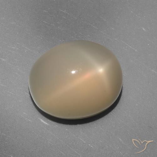 7.02ct Натуральный Средне-светло-оранжевый Звездчатый Лунный Камень, Овал, Полупрозрачный