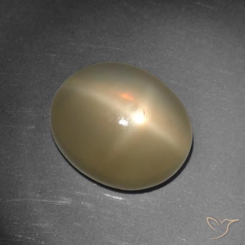5.65ct Натуральный Средне-темно-оранжевый Звездчатый Лунный Камень, Овал, Полупрозрачный