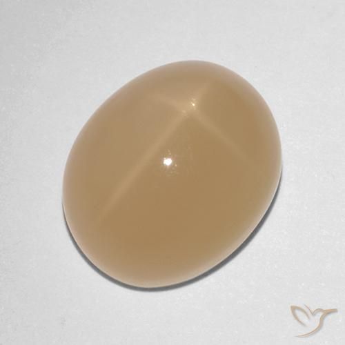 7.88ct Натуральный Канталупа Апельсин Звездчатый Лунный Камень, Овал, Полупрозрачный