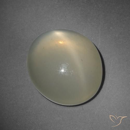 10.38ct Натуральный Светло-желтый Звездчатый Лунный Камень, Овал, Полупрозрачный