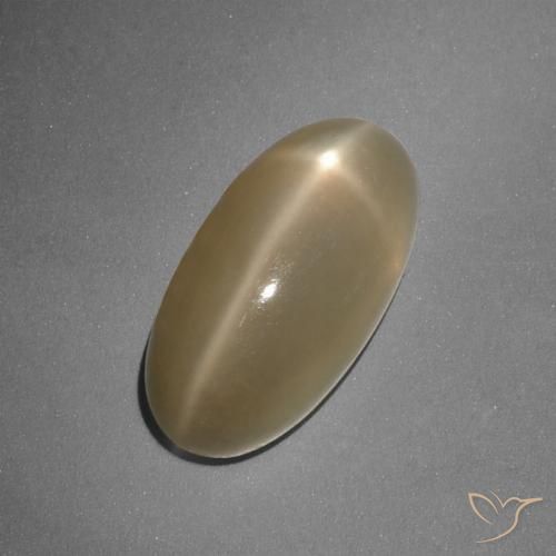 7.96ct Натуральный Средне-темно-оранжевый Звездчатый Лунный Камень, Овал, Полупрозрачный