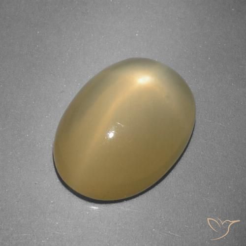 5.16ct Натуральный Дижонский желтый Звездчатый Лунный Камень, Овал, Полупрозрачный