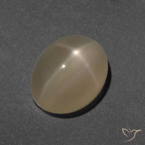 5.19ct Натуральный Коричневато-оранжевый Звездчатый Лунный Камень, Овал, Полупрозрачный