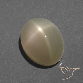 6.35 карата, натуральный Светло-желтый Звездчатый Лунный Камень, Огранка Овал, Полупрозрачный