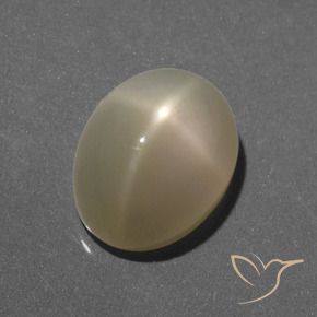 6.35 карата, натуральный Светло-желтый Звездчатый Лунный Камень, Огранка Овал, Полупрозрачный