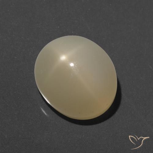 7.49ct Натуральный Светло-желтый Звездчатый Лунный Камень, Овал, Полупрозрачный