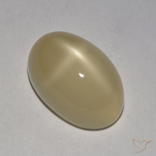 5.38ct Натуральный Бледно-коричневый Звездчатый Лунный Камень, Овал, Полупрозрачный
