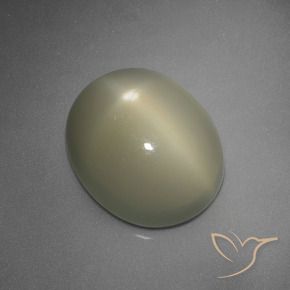 5.67 карата, натуральный Средний желто-серый Звездчатый Лунный Камень, Овал, Полупрозрачный