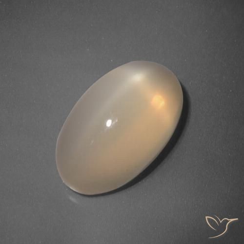 5.51ct Натуральный Средне-светло-оранжевый Звездчатый Лунный Камень, Овал, Полупрозрачный