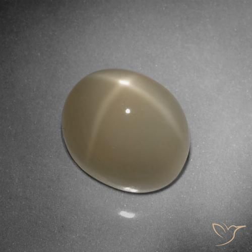 9.79ct Натуральный Светло-коричневая тортилья Звездчатый Лунный Камень, Овал, Полупрозрачный