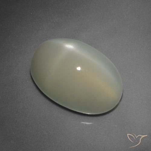 7.47ct Натуральный Светло-желтый Звездчатый Лунный Камень, Овал, Полупрозрачный