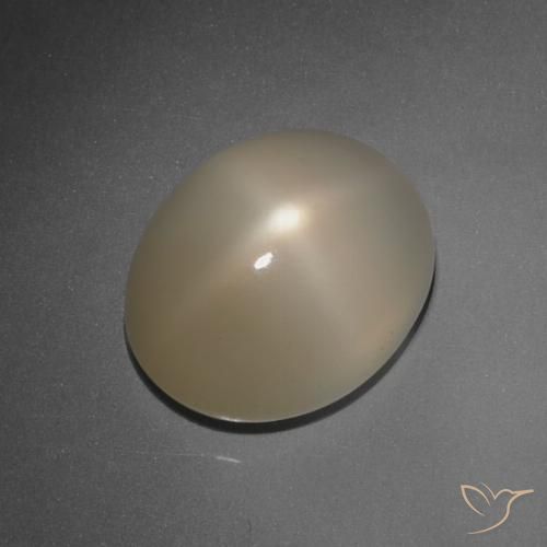 7.89ct Натуральный Бледно-коричневый Звездчатый Лунный Камень, Овал, Полупрозрачный