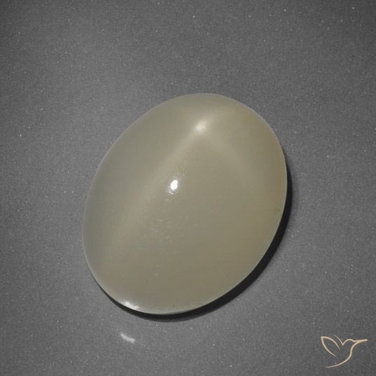 7.55ct Натуральный Светло-коричневый Звездчатый Лунный Камень, Овал, Полупрозрачный