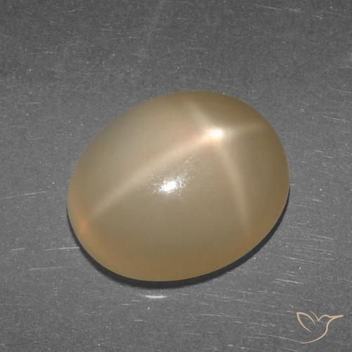 5.27ct Натуральный Средне-темно-оранжевый Звездчатый Лунный Камень, Овал, Полупрозрачный