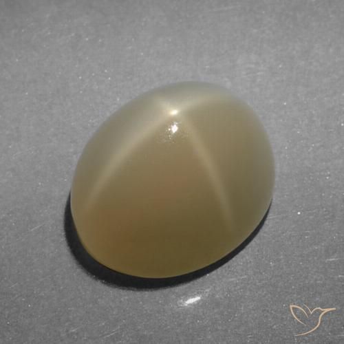 5.23ct Натуральный Очень светло-коричневый Звездчатый Лунный Камень, Овал, Полупрозрачный