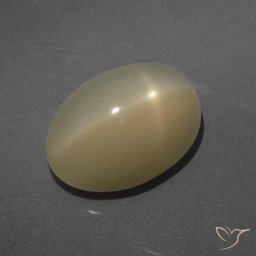 7.14ct Натуральный Светло-коричневый Звездчатый Лунный Камень, Овал, Полупрозрачный