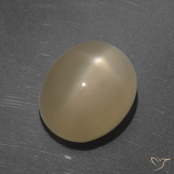 7.35ct Натуральный Средне-темно-оранжевый Звездчатый Лунный Камень, Овал, Полупрозрачный