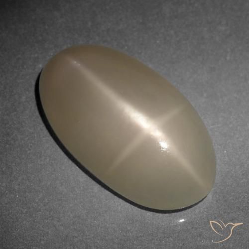 9.34ct Натуральный Средне-темно-оранжевый Звездчатый Лунный Камень, Овал, Полупрозрачный