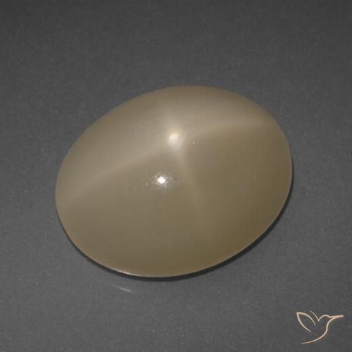6.95ct Натуральный Средне-темно-оранжевый Звездчатый Лунный Камень, Овал, Полупрозрачный
