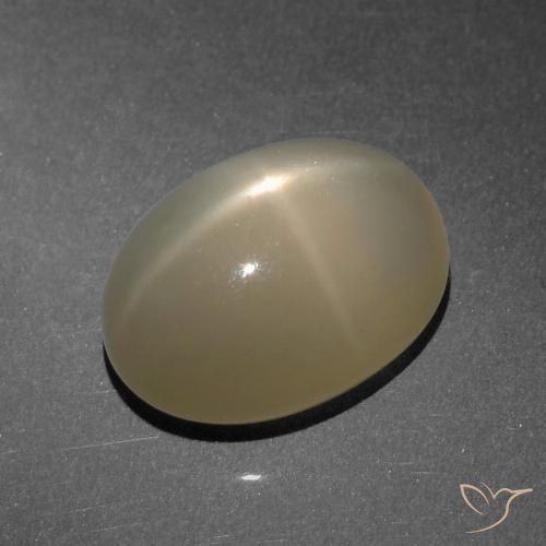 8.25ct Натуральный Светло-коричневый Звездчатый Лунный Камень, Овал, Полупрозрачный