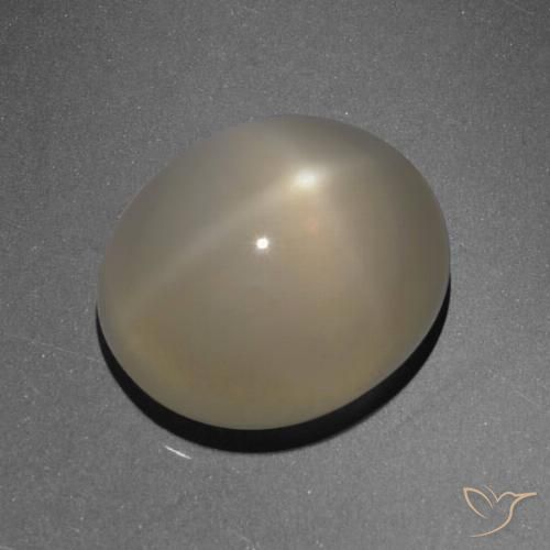 6.13ct Натуральный Светло-коричневый Звездчатый Лунный Камень, Овал, Полупрозрачный