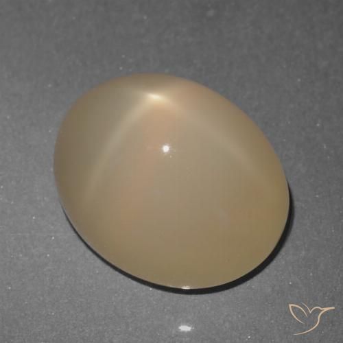 5.74ct Натуральный Бледно-коричневый Звездчатый Лунный Камень, Овал, Полупрозрачный
