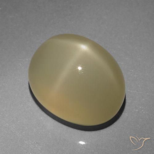 6.64ct Натуральный Очень светло-коричневый Звездчатый Лунный Камень, Овал, Полупрозрачный