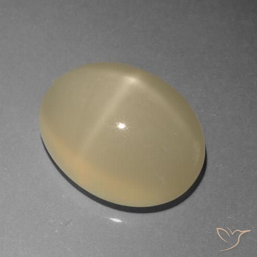 6.77ct Натуральный Светло-кофейный коричневый Звездчатый Лунный Камень, Овал, Полупрозрачный