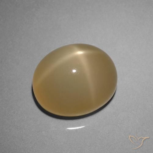 8.51ct Натуральный Желтовато-коричневый Звездчатый Лунный Камень, Овал, Полупрозрачный