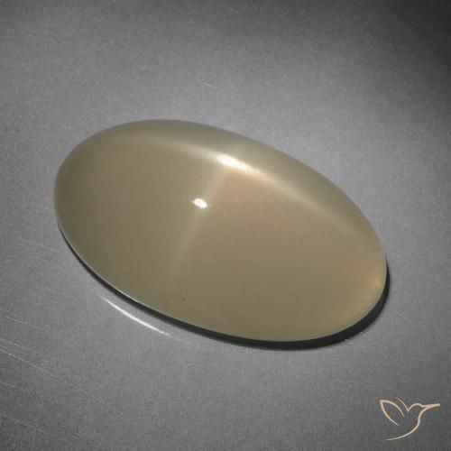 10.15ct Натуральный Бледно-коричневый Звездчатый Лунный Камень, Овал, Полупрозрачный