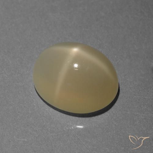 7.12ct Натуральный Бледно-коричневый Звездчатый Лунный Камень, Овал, Полупрозрачный