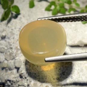 7.32 карата, натуральный Средний желтый Звездчатый Лунный Камень, Огранка Круг, Полупрозрачный