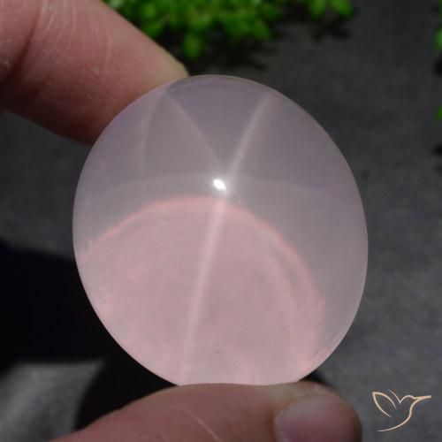 156.55ct Натуральный Светло-розовый разных оттенков Звездчатый Розовый Кварц, Овал, Полупрозрачный