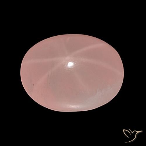 36.81ct Оттенки розового Звездчатый Розовый Кварц, Овал, Полупрозрачный