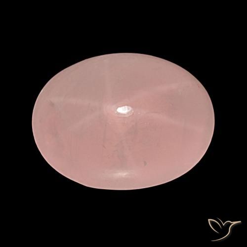 37.50ct Натуральный Оттенки розового Звездчатый Розовый Кварц, Овал, Полупрозрачный
