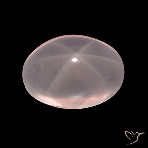 40.32ct Натуральный Светло-розовый Звездчатый Розовый Кварц, Овал, Полупрозрачный